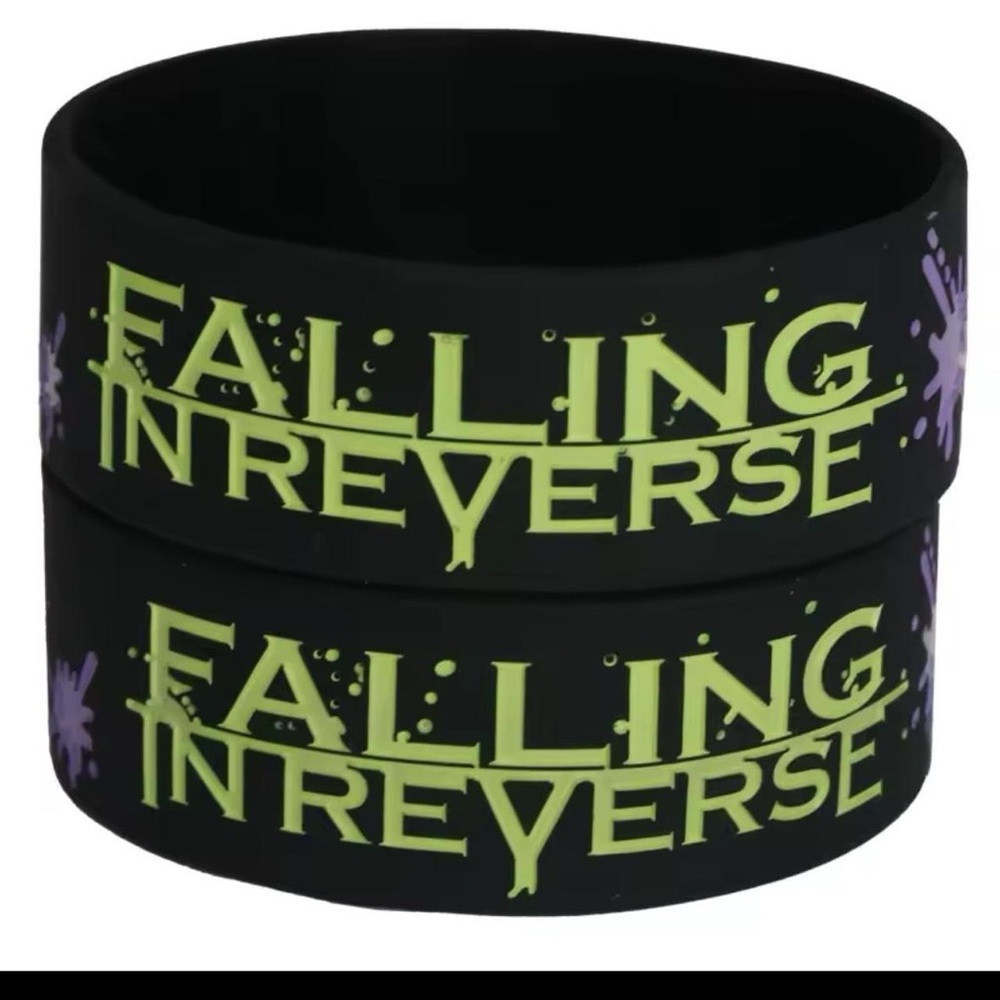 Black and Green Falling In Reverse Wristbands 1 pc